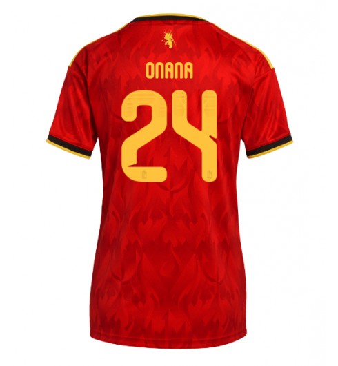 Belgia Amadou Onana #24 Kotipaita Naisten MM-kisat 2026 Lyhythihainen Belgia Amadou Onana #24 Kotipaita Naisten MM-kisat 2026 Lyhythihainen